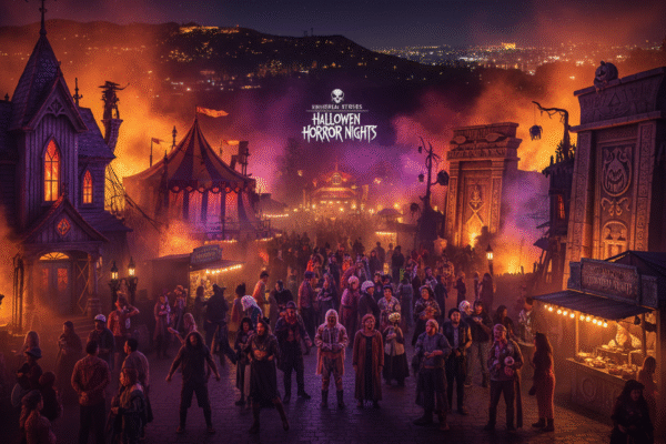 Halloween Horror Nights 2025 event night view at Universal Studios.