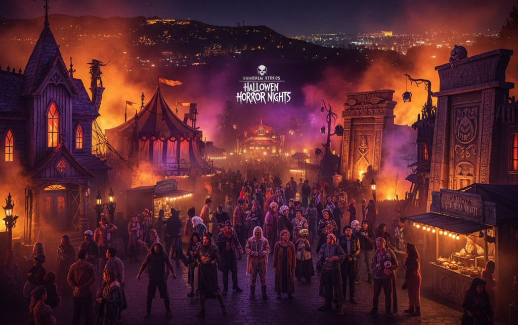 Halloween Horror Nights 2025 event night view at Universal Studios.