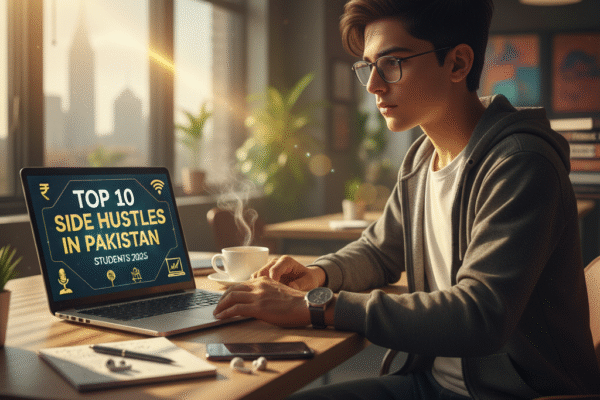 Top 10 Side Hustles in Pakistan for Students 2025 – 10 Smart Ways to Earn Person learning freelancing