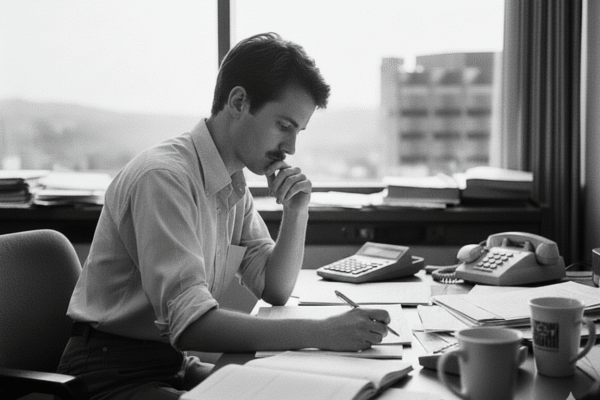 A man workin in his office
