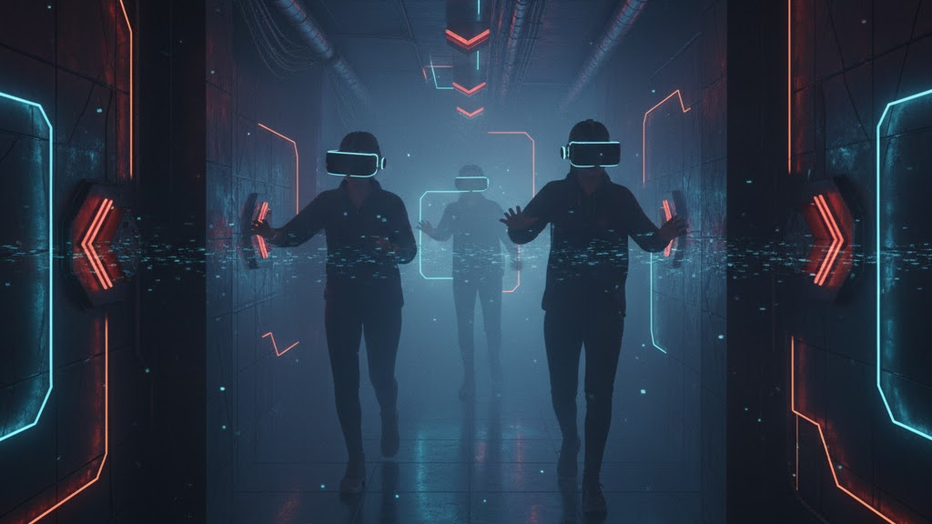 Guests experience AI and VR-based horror maze at Halloween Horror Nights.